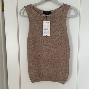 Zara Women's Brown Knit Sweater Vest